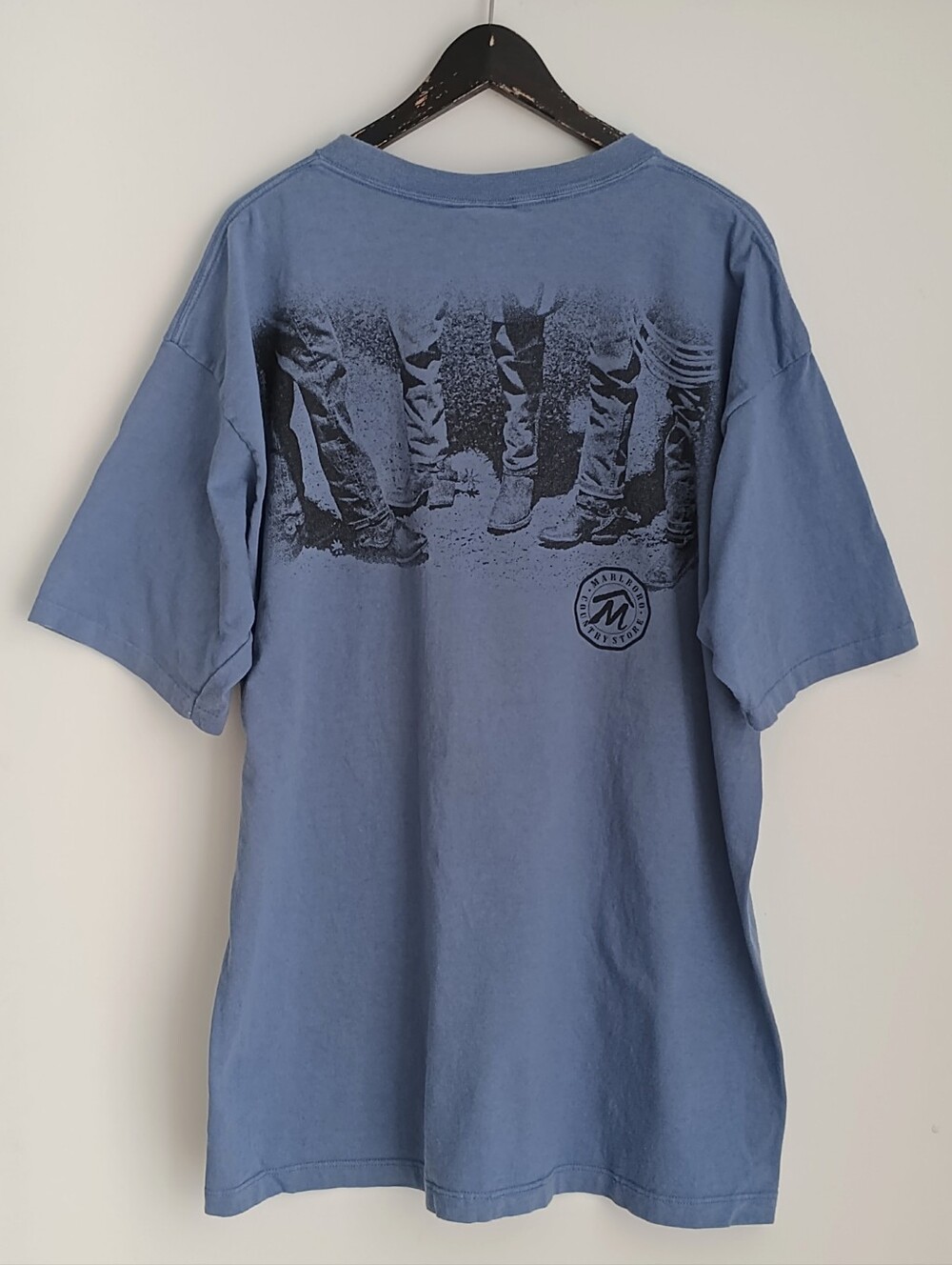 Vintage 90s Marlboro Country Store Pocket T-Shirt OSFA Made in USA Blue
